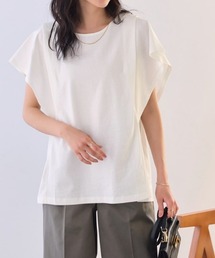 汗ジミ防止 二の腕すっきり 脇見えカバー フレア袖Tシャツ