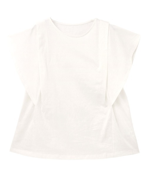 Pierrot(ピエロ)の「汗ジミ防止 二の腕すっきり 脇見えカバー フレア袖Tシャツ(Tシャツ/カットソー・レディース・ブルー系その他/ラベンダー/ネイビー/ロイヤルブルー/杢グレー/オフホワイト・M/LL/L)」の17枚目の写真