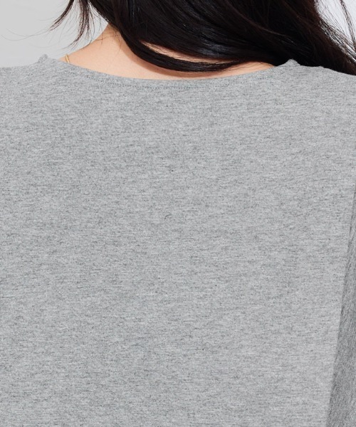 Pierrot(ピエロ)の「汗ジミ防止 二の腕すっきり 脇見えカバー フレア袖Tシャツ(Tシャツ/カットソー・レディース・ブルー系その他/ラベンダー/ネイビー/ロイヤルブルー/杢グレー/オフホワイト・M/LL/L)」の14枚目の写真