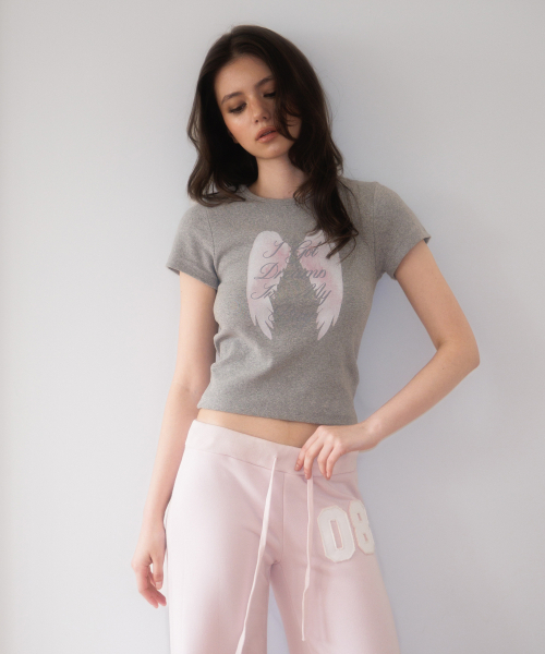 ROSEFRANTZ（ロゼフランツ）の「Angel Wing Lettering T-shirt [Gray]（Tシャツ/カットソー・レディース・アッシュグレー・SMALL/MEDIUM）」の2枚目の写真