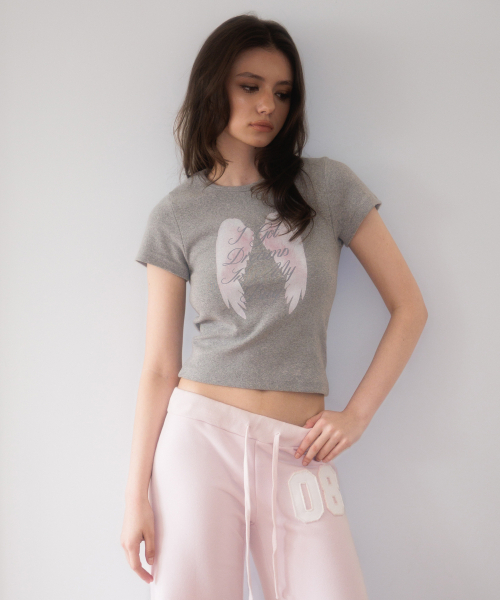 ROSEFRANTZ（ロゼフランツ）の「Angel Wing Lettering T-shirt [Gray]（Tシャツ/カットソー・レディース・アッシュグレー・SMALL/MEDIUM）」の3枚目の写真