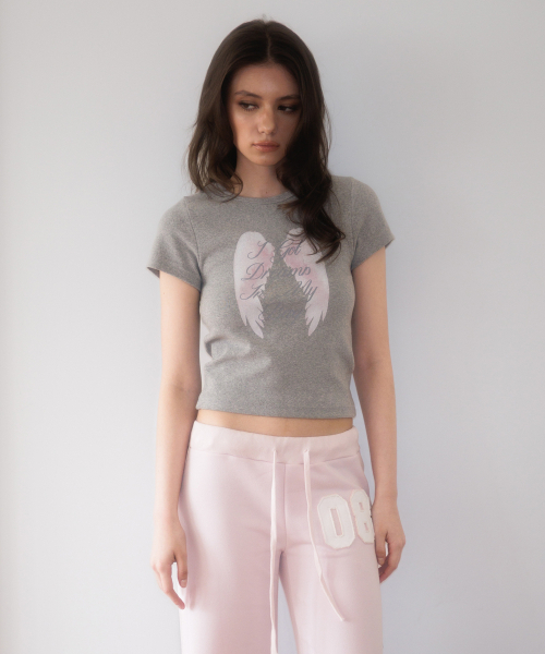ROSEFRANTZ（ロゼフランツ）の「Angel Wing Lettering T-shirt [Gray]（Tシャツ/カットソー・レディース・アッシュグレー・SMALL/MEDIUM）」の4枚目の写真