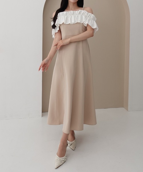 SOELA(ソエラ)の「【INGNI SOELA】フリルバックレースアップワンピース/WEB限定(ワンピース・レディース・ベージュ/ブラック・M)」の13枚目の写真