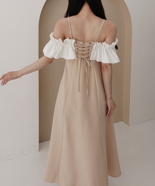 SOELA(ソエラ)の「【INGNI SOELA】フリルバックレースアップワンピース/WEB限定(ワンピース・レディース・ベージュ/ブラック・M)」の15枚目の写真