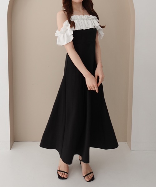 SOELA(ソエラ)の「【INGNI SOELA】フリルバックレースアップワンピース/WEB限定(ワンピース・レディース・ベージュ/ブラック・M)」の5枚目の写真