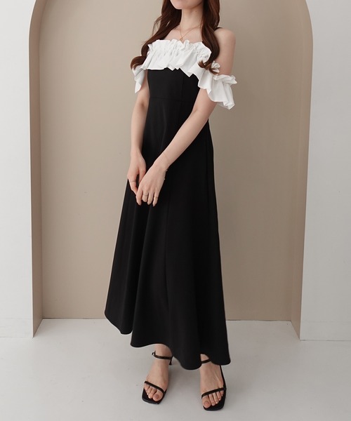 SOELA(ソエラ)の「【INGNI SOELA】フリルバックレースアップワンピース/WEB限定(ワンピース・レディース・ベージュ/ブラック・M)」の6枚目の写真