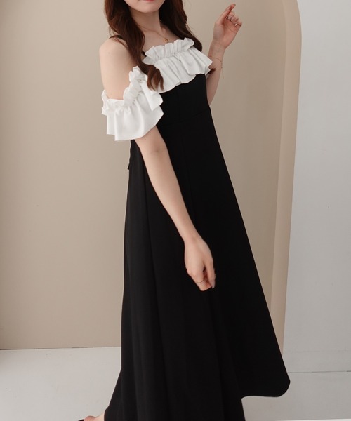 SOELA(ソエラ)の「【INGNI SOELA】フリルバックレースアップワンピース/WEB限定(ワンピース・レディース・ベージュ/ブラック・M)」の7枚目の写真
