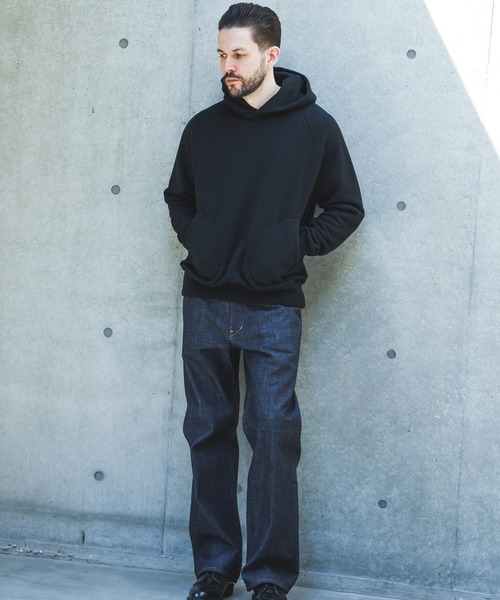 MR.OLIVE(ミスターオリーブ)の「CLASSIC AZUMA FLEECE / HAND WARMER POCKET HOODIE /M263125(パーカー・メンズ・グレー/ブラック/オートミール・MEDIUM/LARGE)」の5枚目の写真