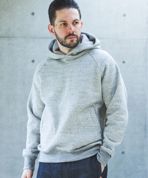 MR.OLIVE(ミスターオリーブ)の「CLASSIC AZUMA FLEECE / HAND WARMER POCKET HOODIE /M263125(パーカー・メンズ・グレー/ブラック/オートミール・MEDIUM/LARGE)」の11枚目の写真