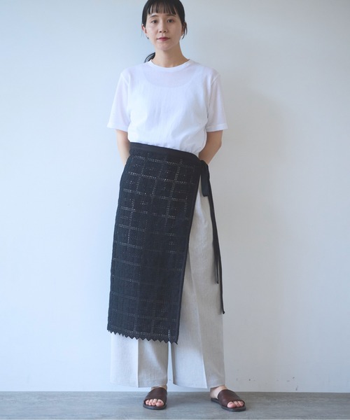 yuni（ユニ　）の「cotton Lace wrap skirt（スカート・レディース・ホワイト・FREE）」の2枚目の写真