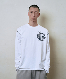 クラックロゴ長袖Tシャツホワイト