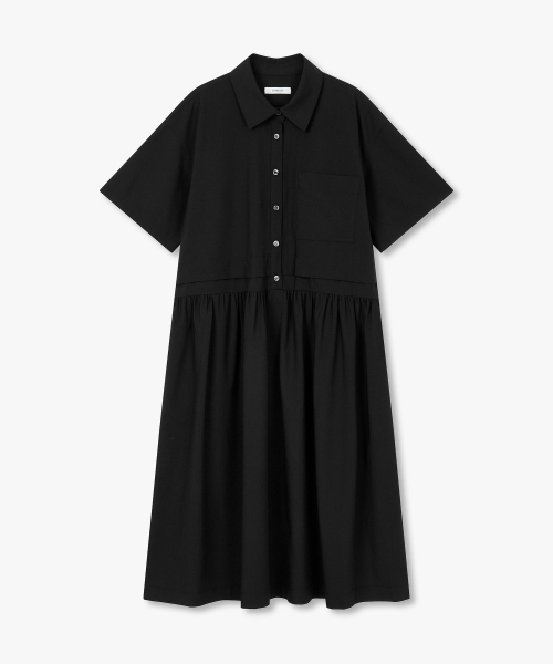 STUDIO TOMBOY(スタジオトムボーイ)の「シャツカラー ネック 半袖ワンピース _ブラック_91F6241783(ワンピース・レディース・ブラック・OS)」の2枚目の写真