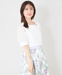 セール】ジャカードレースコンビ ニットプルオーバー（Tシャツ