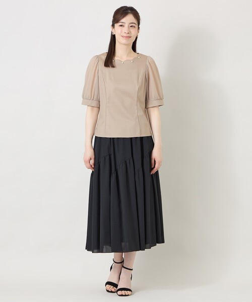 TO BE CHIC(トゥー ビー シック)の「スカラップ×シアースリーブ プルオーバー(Tシャツ/カットソー・レディース・ピンク系その他2/パープル系その他4/ベージュ系その他/オフホワイト/ブラック・40/42)」の13枚目の写真