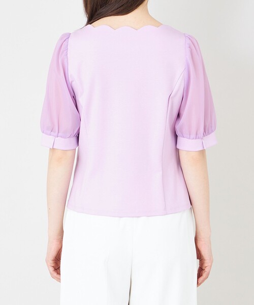TO BE CHIC(トゥー ビー シック)の「スカラップ×シアースリーブ プルオーバー(Tシャツ/カットソー・レディース・ピンク系その他2/パープル系その他4/ベージュ系その他/オフホワイト/ブラック・40/42)」の16枚目の写真