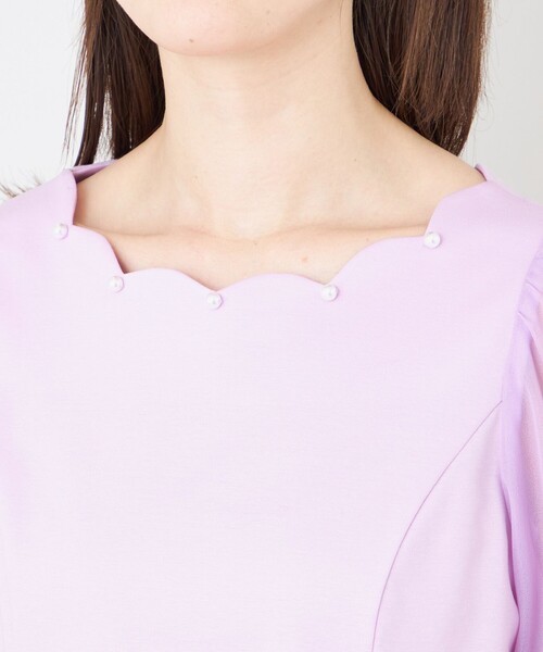 TO BE CHIC(トゥー ビー シック)の「スカラップ×シアースリーブ プルオーバー(Tシャツ/カットソー・レディース・ピンク系その他2/パープル系その他4/ベージュ系その他/オフホワイト/ブラック・40/42)」の17枚目の写真