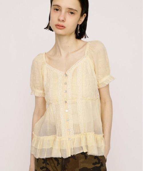 BABY DOLL COTTON BL ベビードールコットンブラウス 春服 夏服 シアー