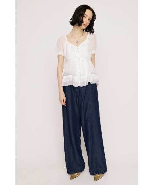 SLY(スライ)の「BABY DOLL COTTON BL ベビードールコットンブラウス 春服 夏服 シアー(シャツ/ブラウス・レディース・オフホワイト/ライトイエロー/ブラック・FREE)」の6枚目の写真