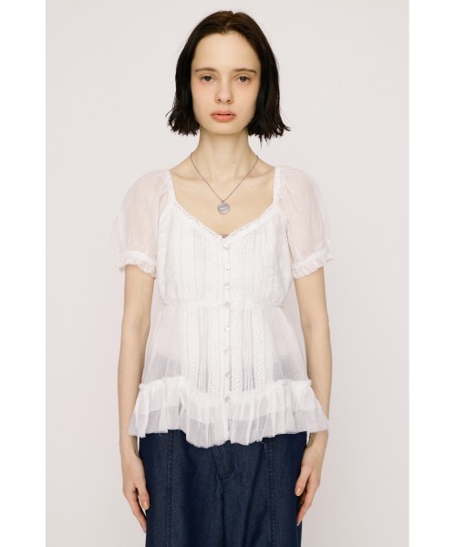 SLY(スライ)の「BABY DOLL COTTON BL ベビードールコットンブラウス 春服 夏服 シアー(シャツ/ブラウス・レディース・オフホワイト/ライトイエロー/ブラック・FREE)」の8枚目の写真