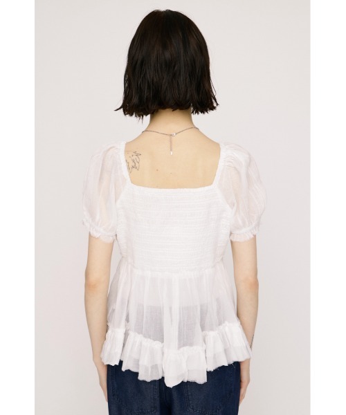 SLY(スライ)の「BABY DOLL COTTON BL ベビードールコットンブラウス 春服 夏服 シアー(シャツ/ブラウス・レディース・オフホワイト/ライトイエロー/ブラック・FREE)」の10枚目の写真