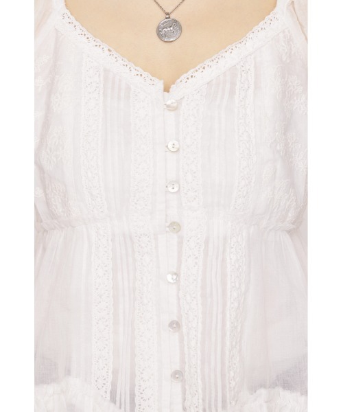 SLY(スライ)の「BABY DOLL COTTON BL ベビードールコットンブラウス 春服 夏服 シアー(シャツ/ブラウス・レディース・オフホワイト/ライトイエロー/ブラック・FREE)」の11枚目の写真