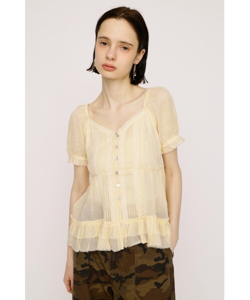 SLY(スライ)の「BABY DOLL COTTON BL ベビードールコットンブラウス 春服 夏服 シアー(シャツ/ブラウス・レディース・オフホワイト/ライトイエロー/ブラック・FREE)」の18枚目の写真