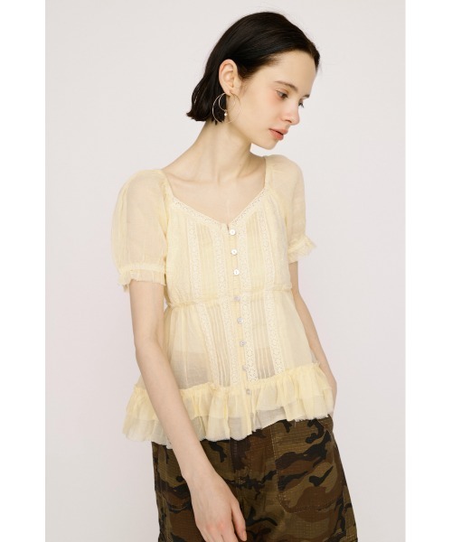SLY(スライ)の「BABY DOLL COTTON BL ベビードールコットンブラウス 春服 夏服 シアー(シャツ/ブラウス・レディース・オフホワイト/ライトイエロー/ブラック・FREE)」の21枚目の写真