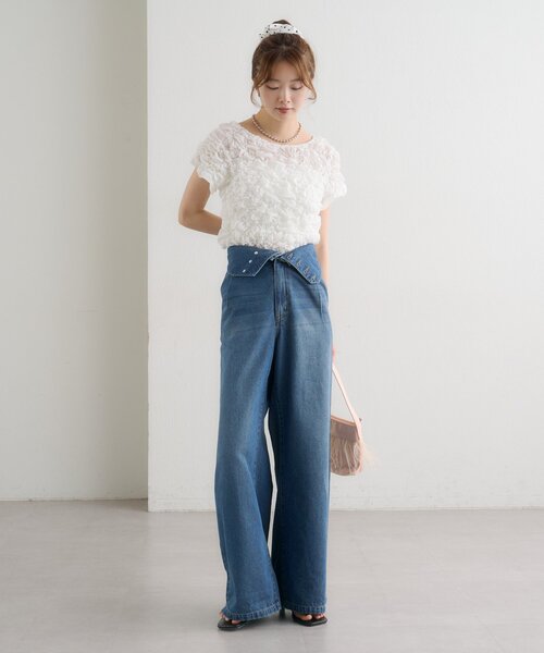 mystic(ミスティック)の「ウエスト2wayデニム(デニムパンツ・レディース・ブルー系その他/ブルー・1/2)」の8枚目の写真