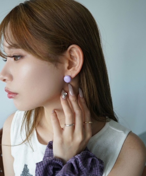 SANSeLF(サンセルフ)の「【SANSeLF】パステルボールピアス saa26s084(ピアス(両耳用)・レディース・パープル/ブルー/ピンク・FREE)」の14枚目の写真