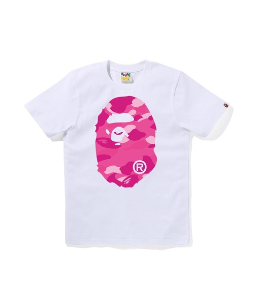 A BATHING APE(アベイシングエイプ)の「COLOR CAMO BIG APE HEAD TEE(Tシャツ/カットソー・レディース・ブラック×ピンク/ホワイト×ピンク/ブラック×ブルー/ホワイト×ネイビー・X-SMALL/MEDIUM/SMALL)」の3枚目の写真
