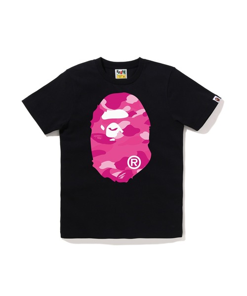 A BATHING APE(アベイシングエイプ)の「COLOR CAMO BIG APE HEAD TEE(Tシャツ/カットソー・レディース・ブラック×ピンク/ホワイト×ピンク/ブラック×ブルー/ホワイト×ネイビー・X-SMALL/MEDIUM/SMALL)」の4枚目の写真