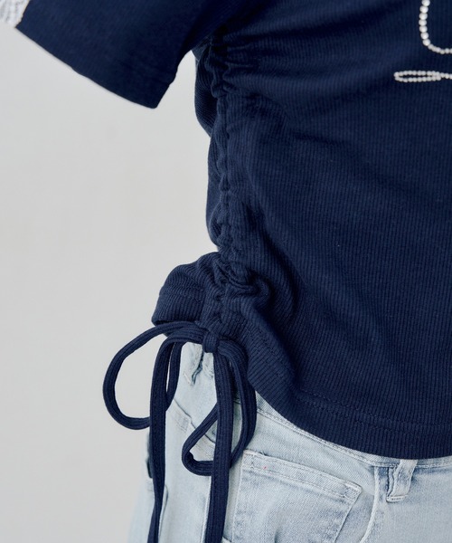 continuer de NICE CLAUP（コンティニューデナイスクラップ）の「キラロゴユニT（Tシャツ/カットソー・レディース・ボルドー/ネイビー/アイボリー・FREE）」の18枚目の写真
