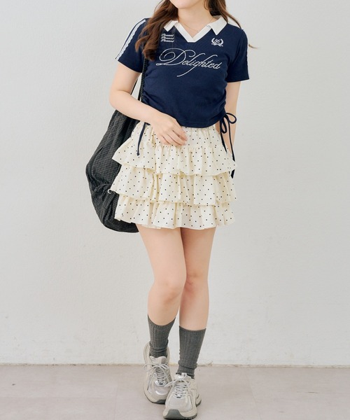 continuer de NICE CLAUP（コンティニューデナイスクラップ）の「キラロゴユニT（Tシャツ/カットソー・レディース・ボルドー/ネイビー/アイボリー・FREE）」の6枚目の写真