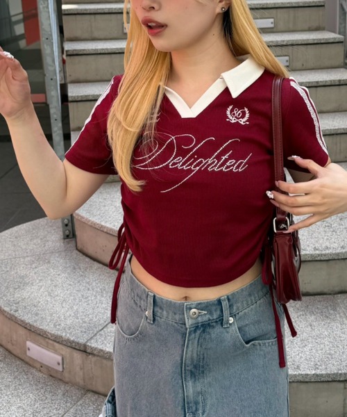continuer de NICE CLAUP（コンティニューデナイスクラップ）の「キラロゴユニT（Tシャツ/カットソー・レディース・ボルドー/ネイビー/アイボリー・FREE）」の22枚目の写真