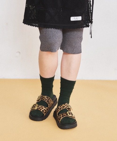 MIRROR STOKE(ミラーストーク)の「【ZOZO限定/追加】BUCKLE SANDAL/バックルサンダル(サンダル・レディース・レオパード/ブラック・MEDIUM/LARGE)」の4枚目の写真