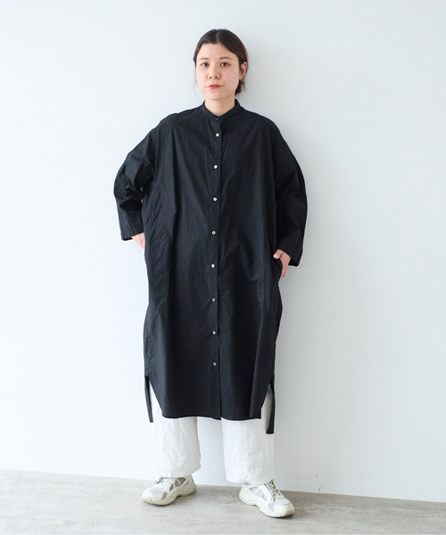 yuni(ユニ )の「コットンキャッチワッシャーバンドカラーワンピース(ワンピース・レディース・ライラック/パープル/ブラック・FREE)」の2枚目の写真