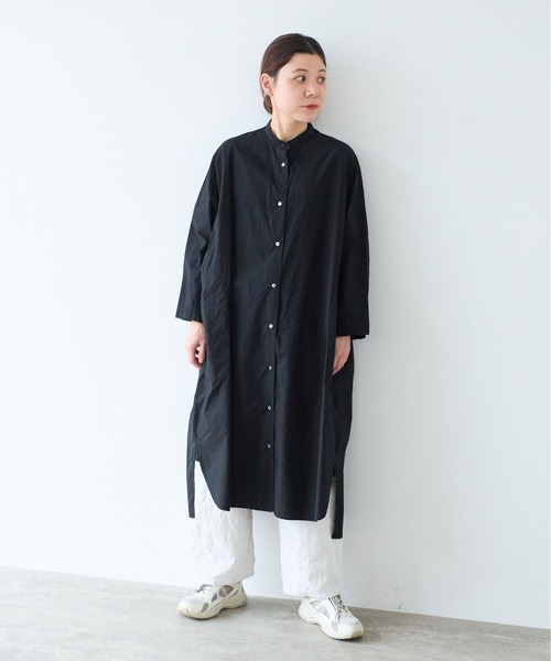 yuni(ユニ )の「コットンキャッチワッシャーバンドカラーワンピース(ワンピース・レディース・ライラック/パープル/ブラック・FREE)」の4枚目の写真