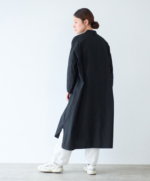 yuni(ユニ )の「コットンキャッチワッシャーバンドカラーワンピース(ワンピース・レディース・ライラック/パープル/ブラック・FREE)」の6枚目の写真
