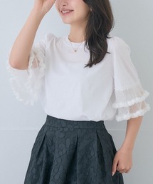 フラワーペタルシアースリーブトップス