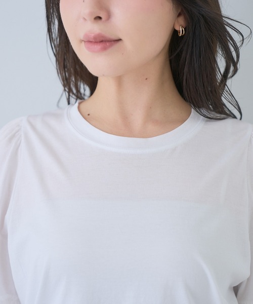 Neige(ネージュ)の「フラワーペタルシアースリーブトップス(Tシャツ/カットソー・レディース・ホワイト/ブラック・ONE SIZE)」の9枚目の写真