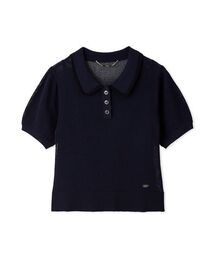 メッシュ編みポロニットプルオーバー