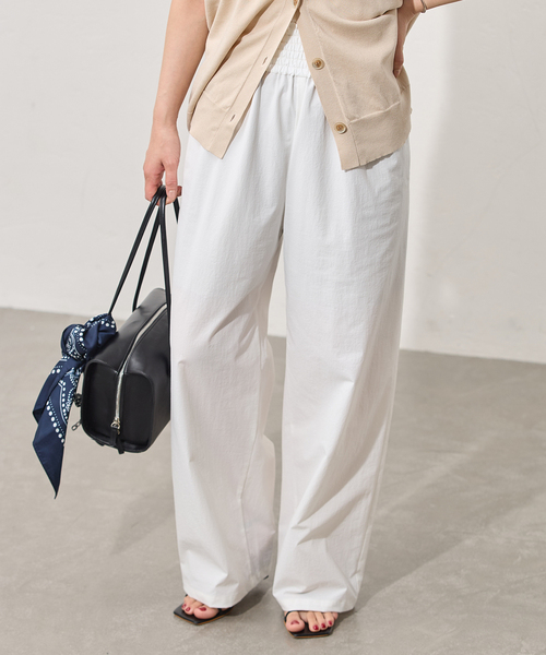 JOURNAL STANDARD（ジャーナルスタンダード）の「《追加5》【撥水/接触冷感/洗える/UVカット】リネンナイロンストレッチワイドパンツ（その他パンツ・レディース・ブラック/ベージュ系その他/グレー/アイボリー・38/40/36/34）」の3枚目の写真