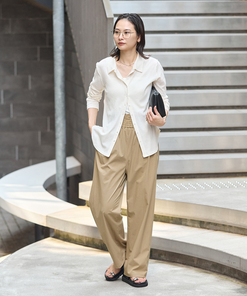 JOURNAL STANDARD（ジャーナルスタンダード）の「《追加5》【撥水/接触冷感/洗える/UVカット】リネンナイロンストレッチワイドパンツ（その他パンツ・レディース・ブラック/ベージュ系その他/グレー/アイボリー・38/40/36/34）」の11枚目の写真