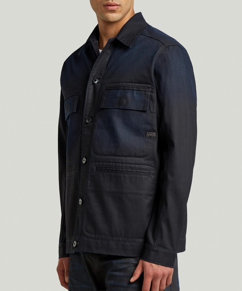 G-STAR(ジースター)の「Correct Regular Overshirt/クリーンデザインレギュラーデニムシャツジャケット(シャツ/ブラウス・メンズ・ダークインディゴブルー・LARGE/SMALL/MEDIUM)」の3枚目の写真