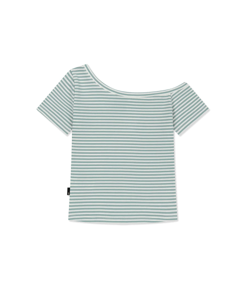BROWNBREATH(ブラウンブレス)の「W STRIPE ONE SHOULDER TEE - MINT(Tシャツ/カットソー・レディース・その他・SMALL/MEDIUM)」の2枚目の写真