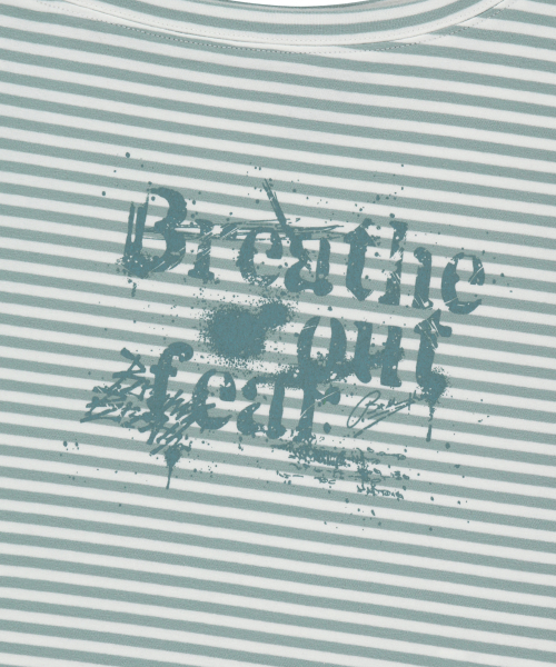 BROWNBREATH(ブラウンブレス)の「W STRIPE ONE SHOULDER TEE - MINT(Tシャツ/カットソー・レディース・その他・SMALL/MEDIUM)」の4枚目の写真