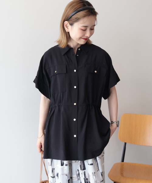 AMERICAN HOLIC(アメリカンホリック)の「メタルボタンウエストドロストシャツ(シャツ/ブラウス・レディース・ブラウン/ブラック/カーキ・L/M)」の8枚目の写真