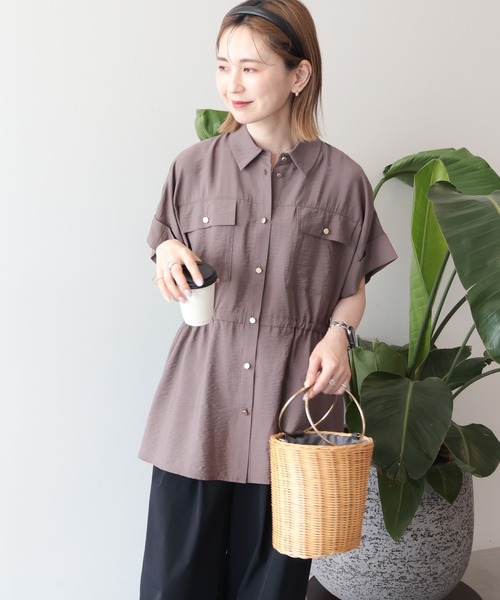 AMERICAN HOLIC(アメリカンホリック)の「メタルボタンウエストドロストシャツ(シャツ/ブラウス・レディース・ブラウン/ブラック/カーキ・L/M)」の12枚目の写真