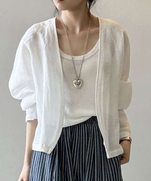 Flugge（フラッジー）の「ノーカラーライトジャケット（ノーカラージャケット・レディース・ネイビー/ホワイト・LARGE/MEDIUM）」の12枚目の写真