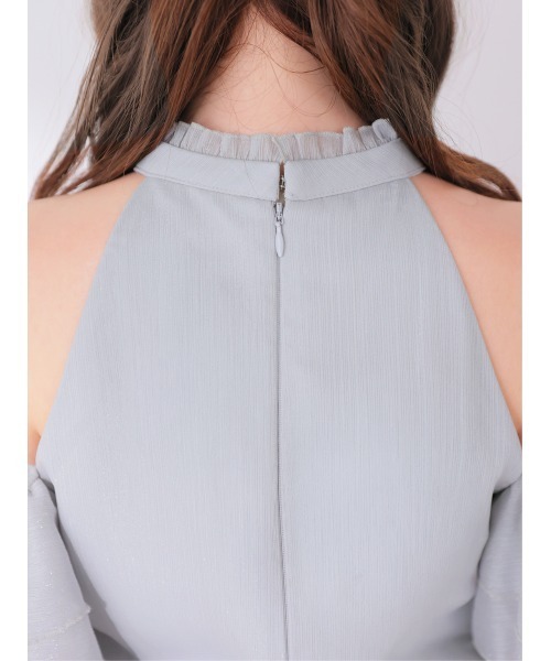 M me eme(エムミーエメ)の「Lame chiffon mellow halter mini onepiece(eme10856)(ワンピース・レディース・ブルー/アイボリー・FREE)」の19枚目の写真